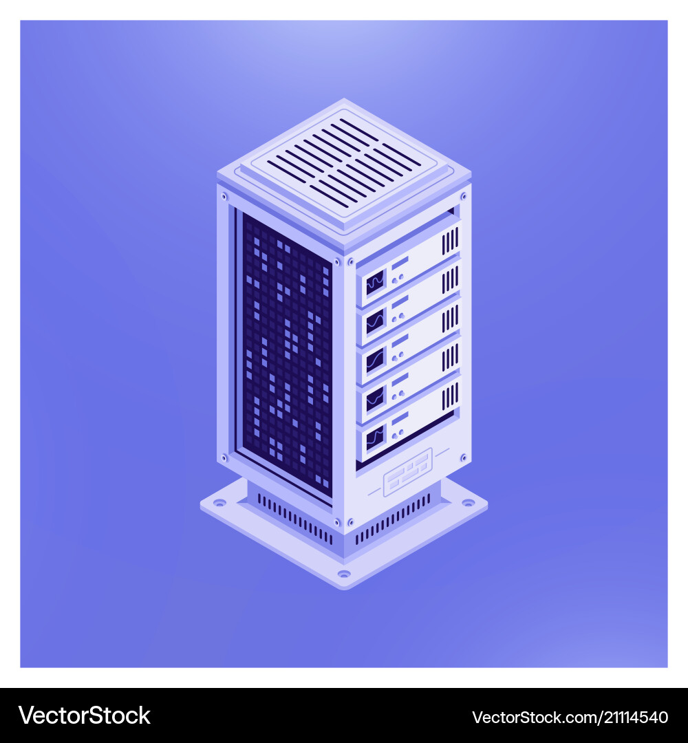 Isometric template of database server Isometric template of database server vector image