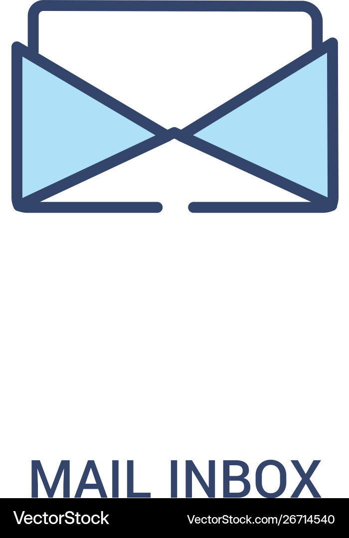 Mail inbox concept 2 colored icon simple line Mail inbox concept 2 colored icon simple line Vector Image