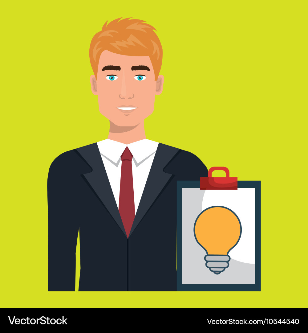 Man clipboard tool app Vector Image