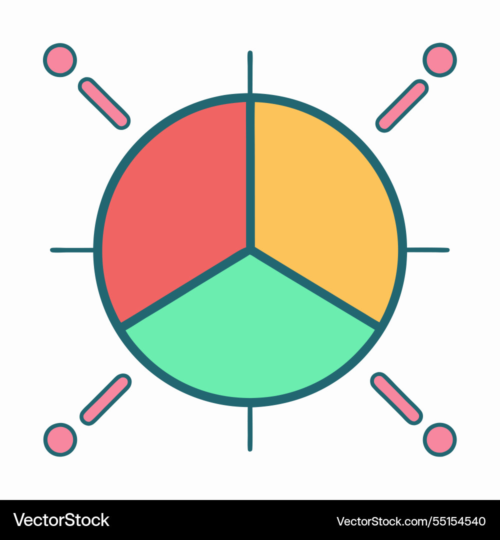 Modern pie chart analytics icon for data Vector Image