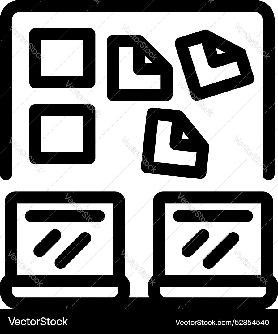 Office desk with documents files and folders Office desk with documents files and folders vector image