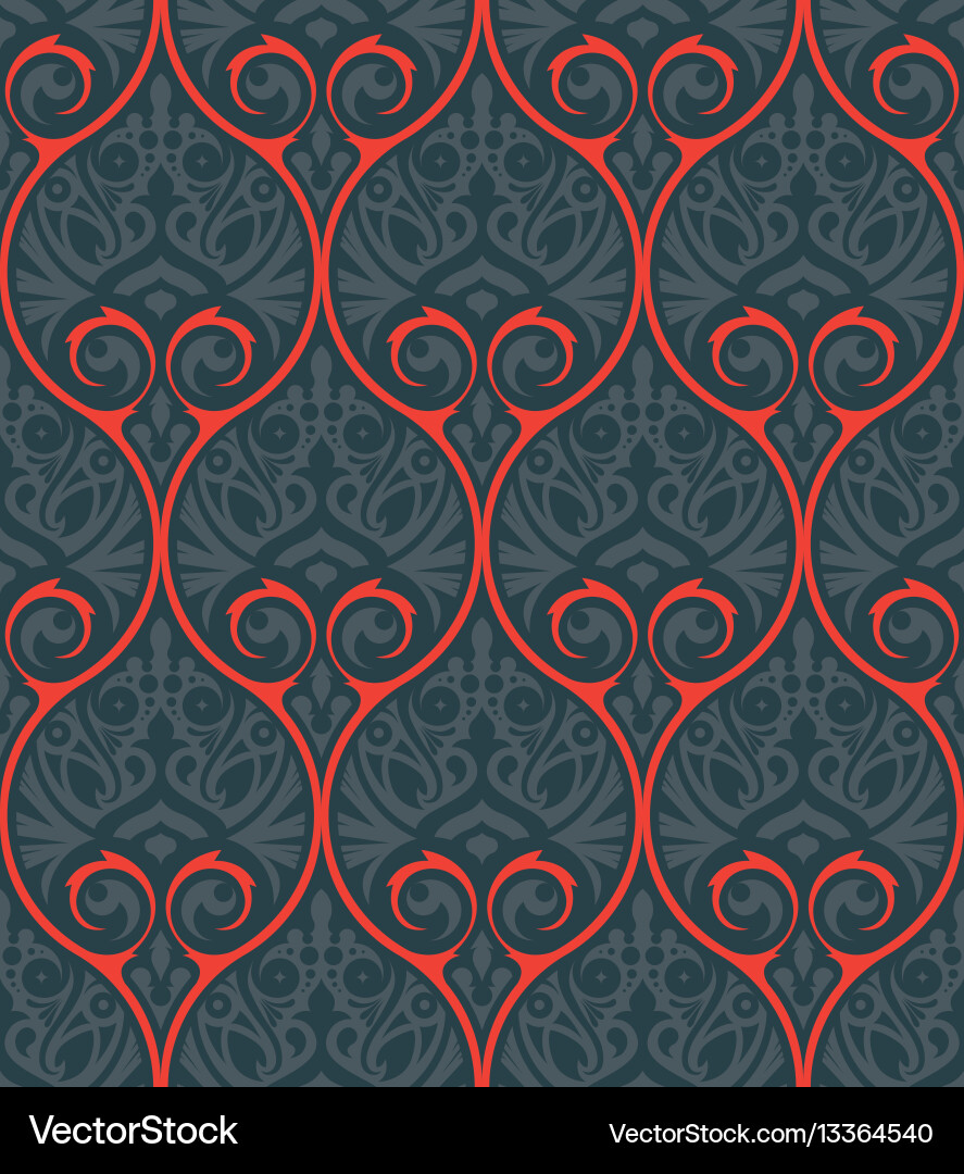 Ornate Damask Pattern Background vector image