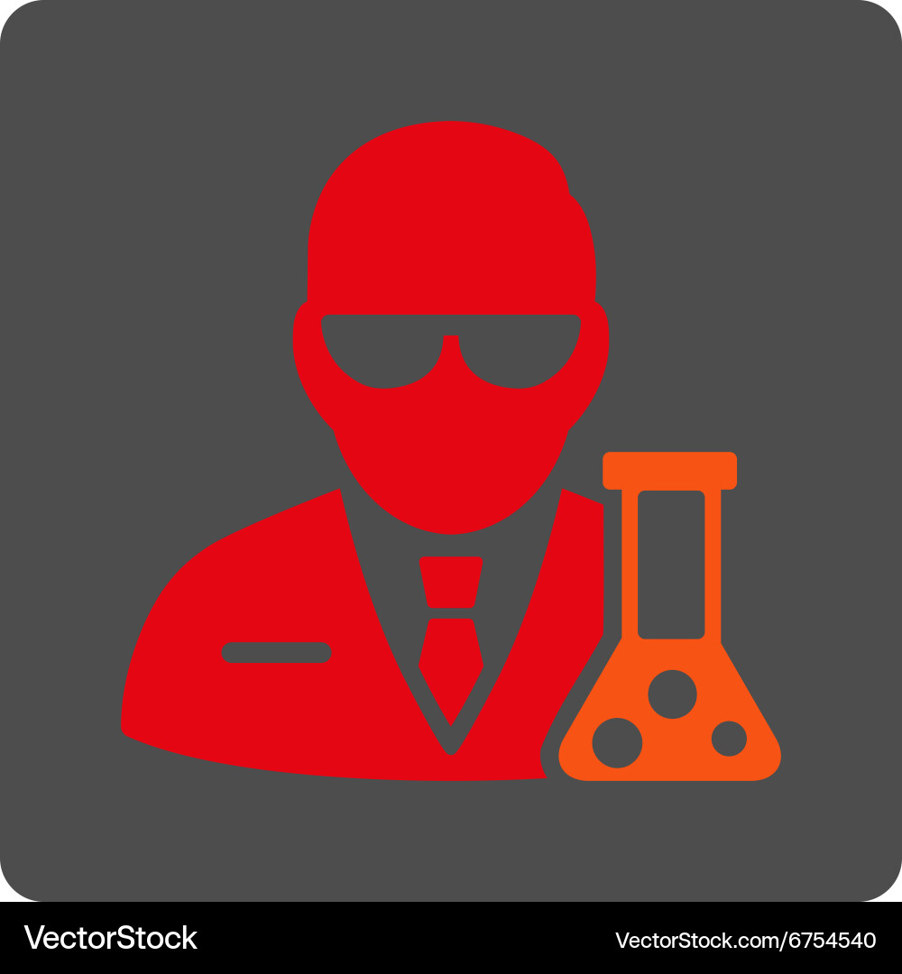 Scientist rounded square button vector image