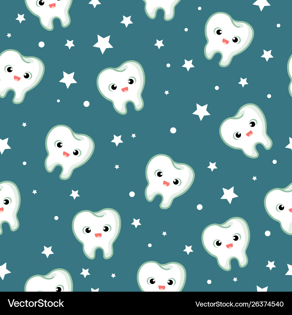 Seamless pattern with teeth funny Royalty Free Vector Image
