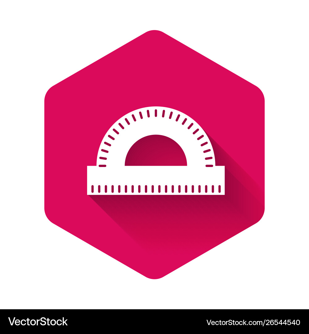 White protractor grid for measuring degrees icon White protractor grid for measuring degrees icon vector image