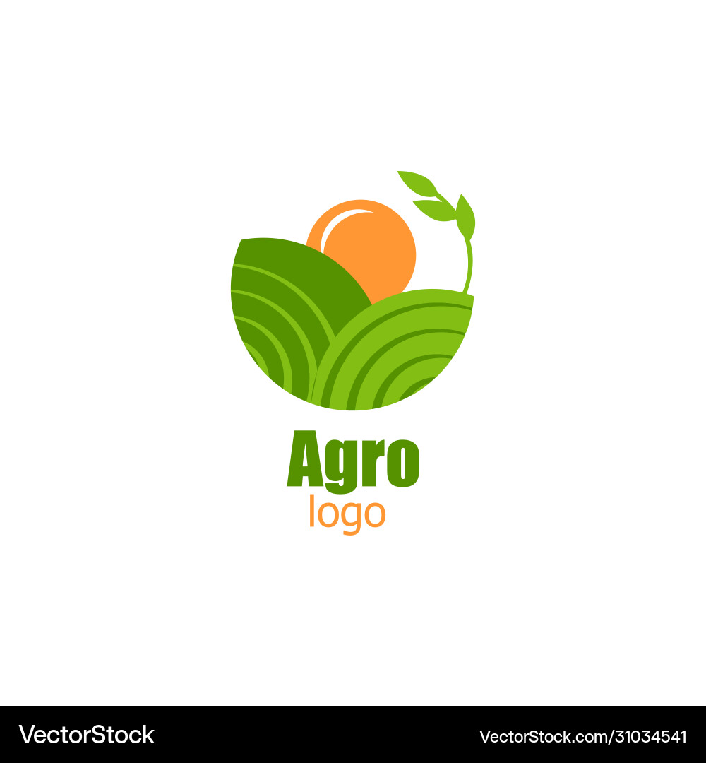 Agro logo for vegan food or company green fields Agro logo for vegan food or company green fields vector image
