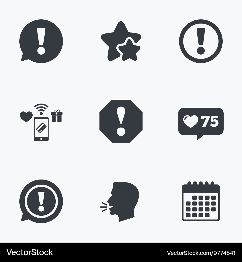 Attention Icons - Warning & Alert Vector Image