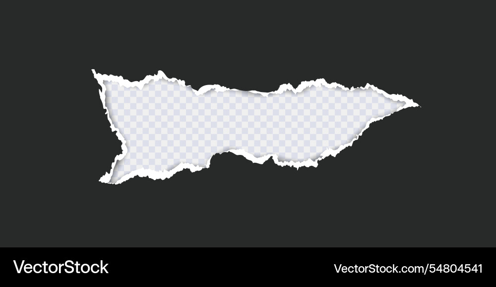 Black paper with triangular hole torn adges Black paper with triangular hole torn adges Vector Image