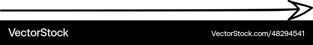 Black straight long arrow in hand drawn style Black straight long arrow in hand drawn style vector image
