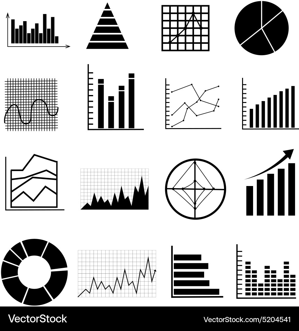 Chart Icon Set - Data Visualization vector image
