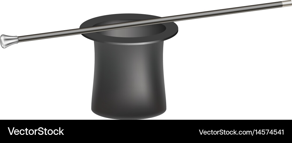 Elegant walking stick and hat Vector Image
