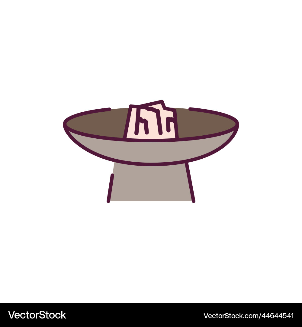 Fire pit table color line icon pictogram for web Vector Image