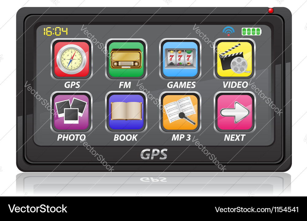 GPS Navigation System Icons vector image