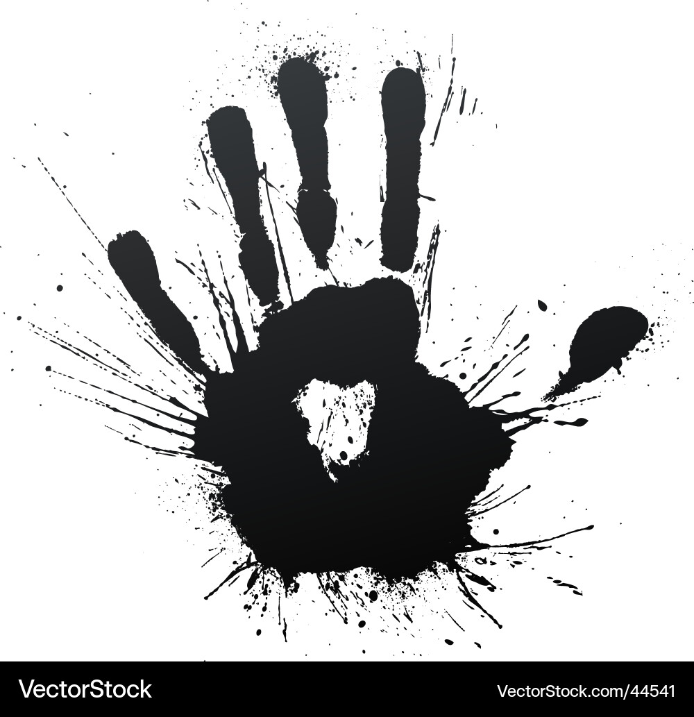 Ink Splatter Handprint Vector Image