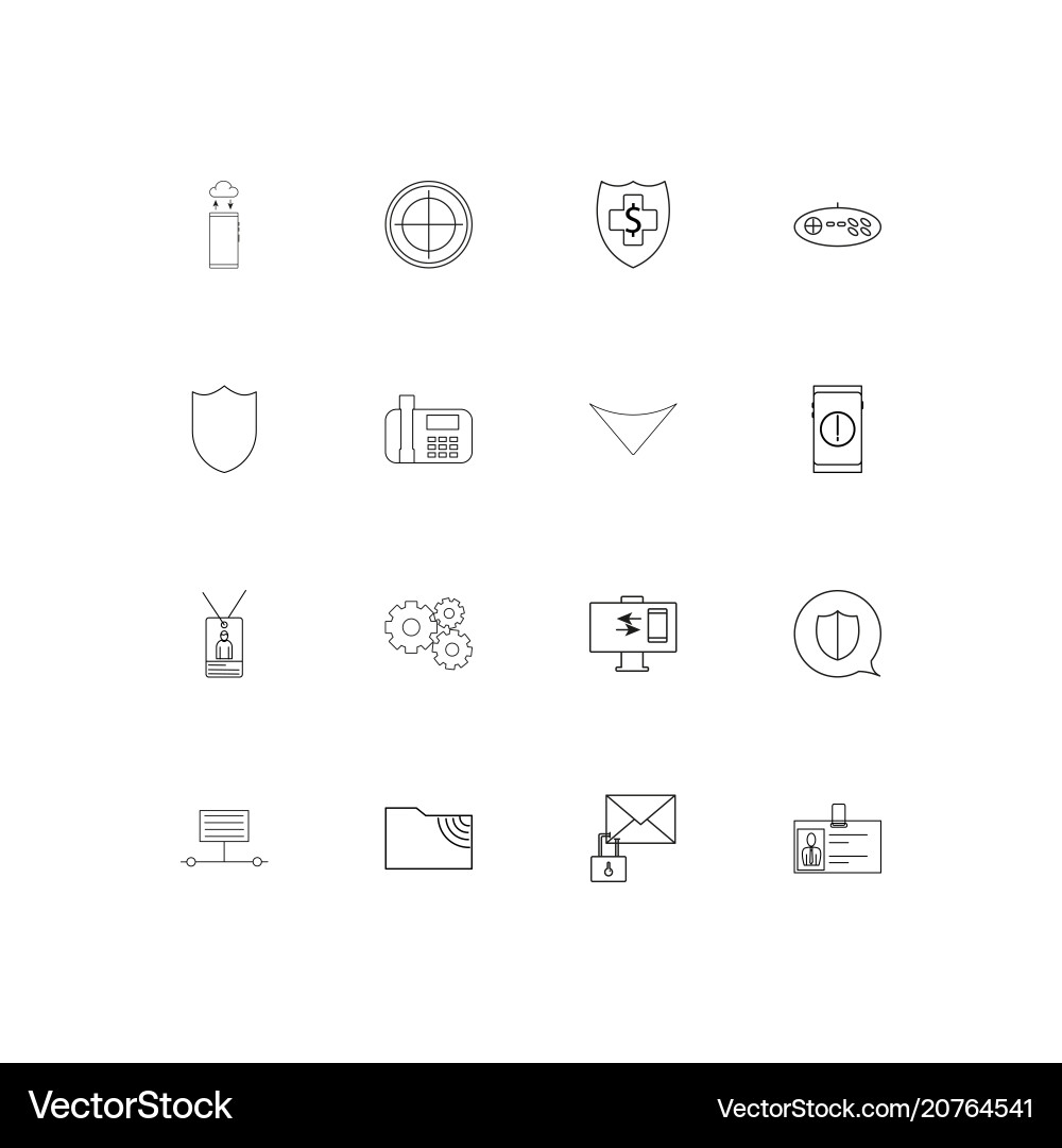 Internet technologies linear thin icons set vector image
