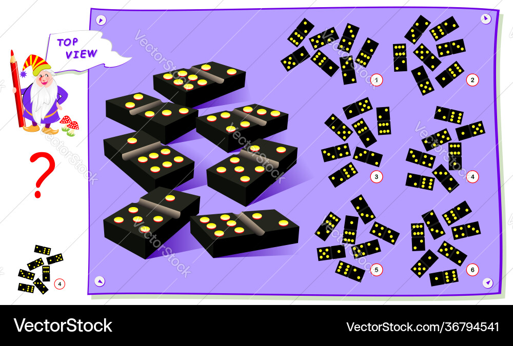 Logic puzzle game for kids need to find correct Logic puzzle game for kids need to find correct vector image