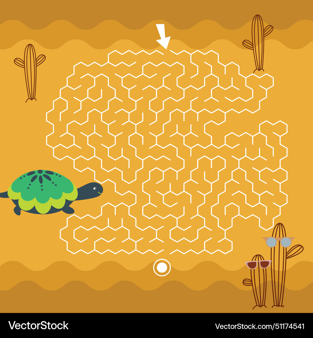 Maze game labyrinth turtle Vector Image