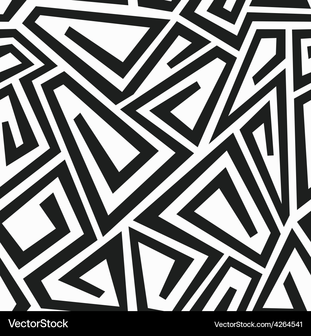 Monochrome curve maze seamless pattern Vector Image