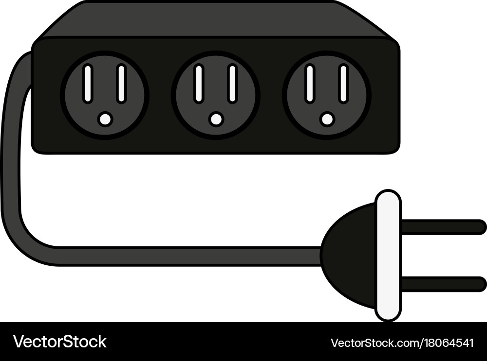 Multiple outlets with plug icon image vector image