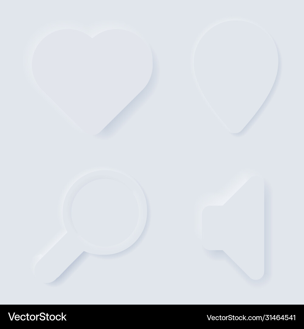 Neomorphism UI Components vector image