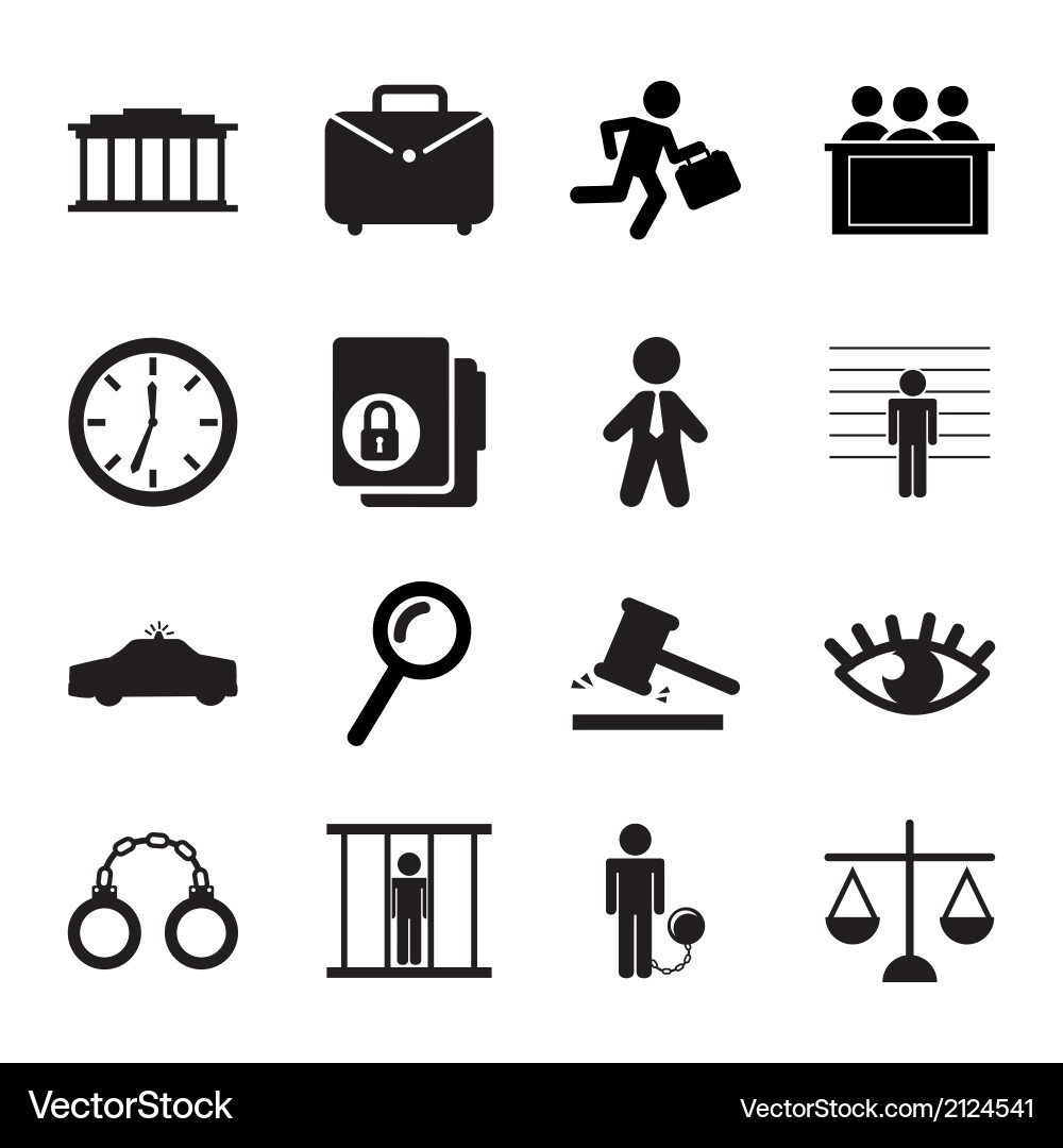 Prison & Justice Icons Vector Image