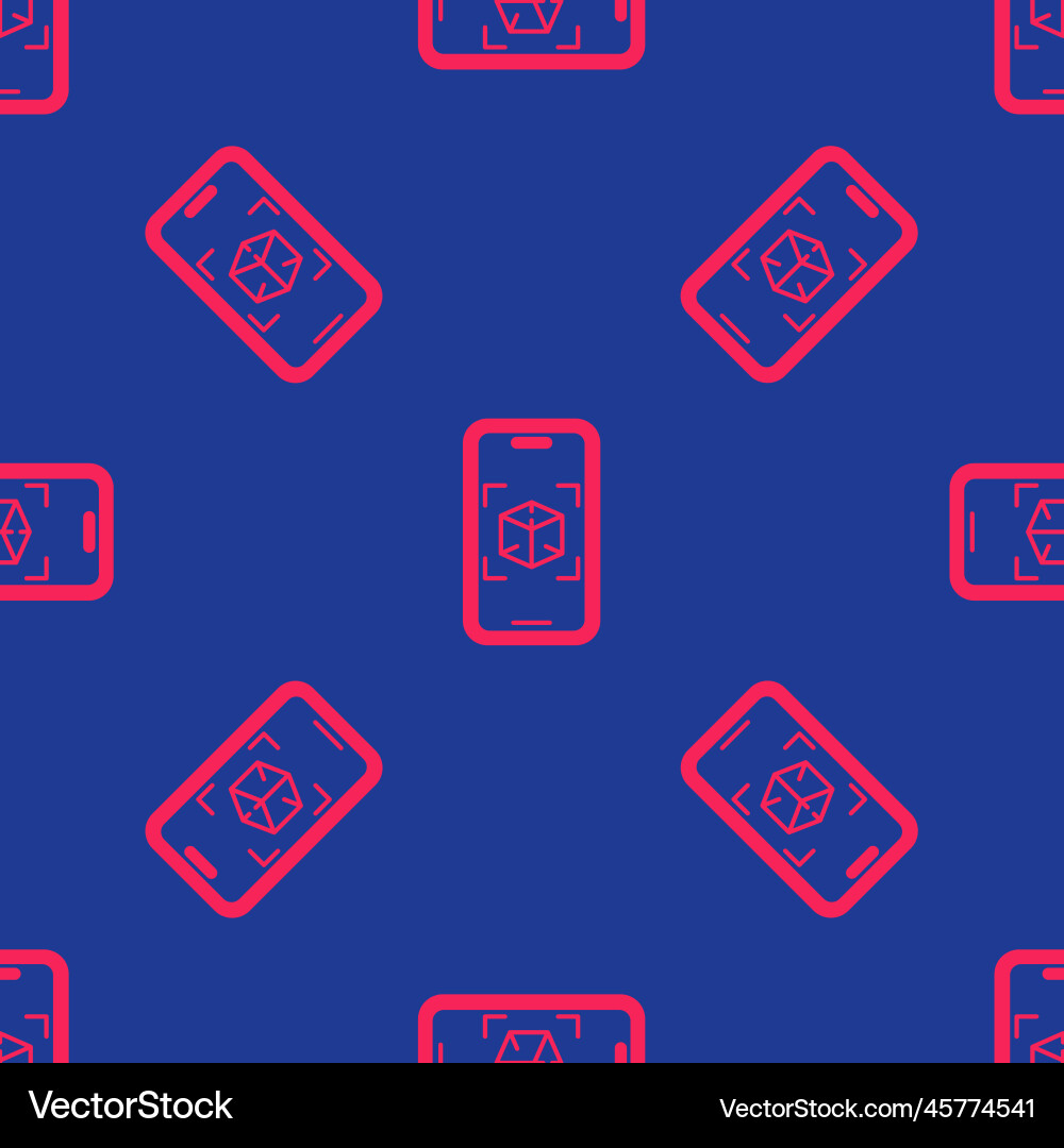 Red 3d modeling icon isolated seamless pattern Vector Image