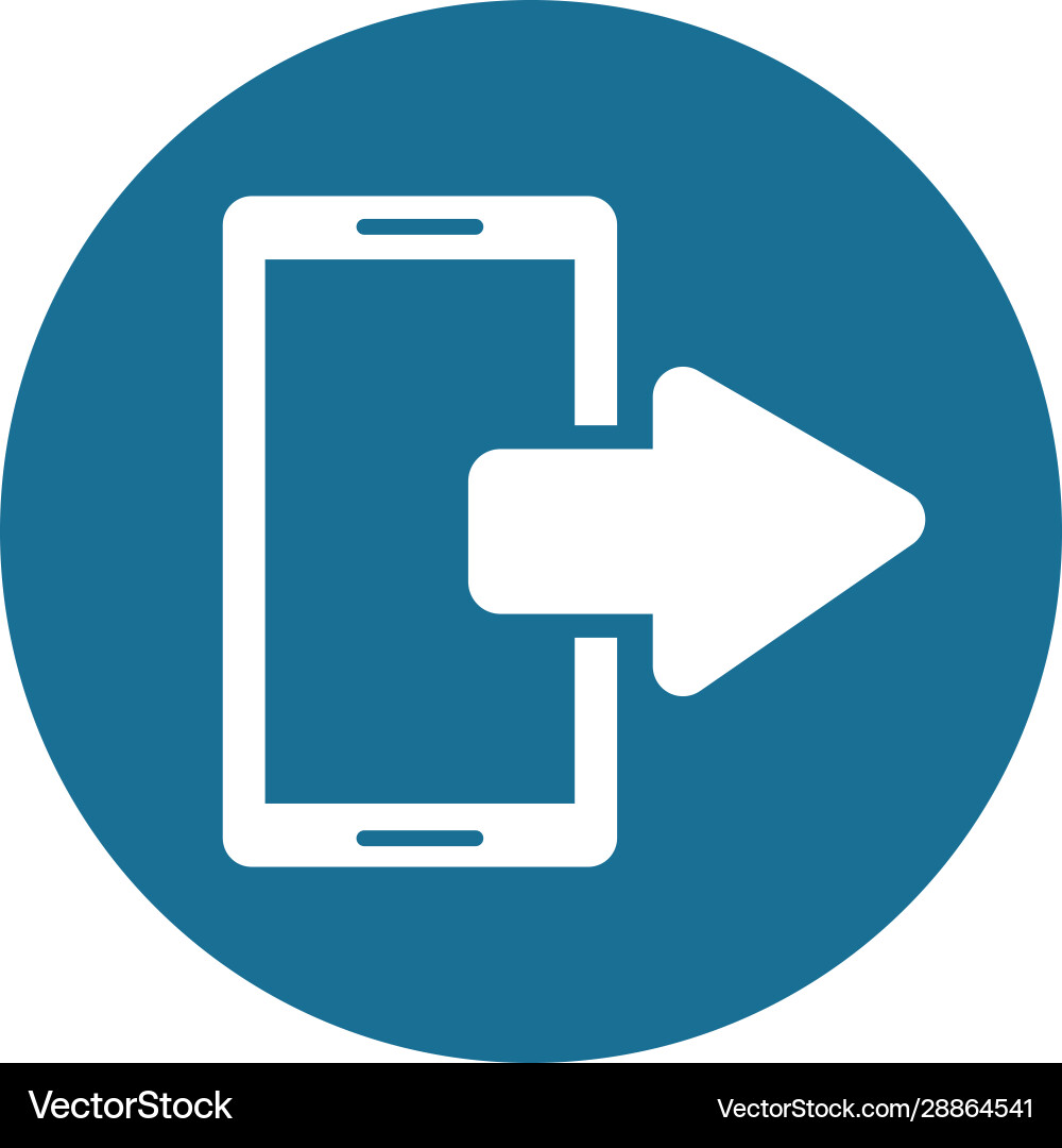 Smartphone device with arrow index vector image