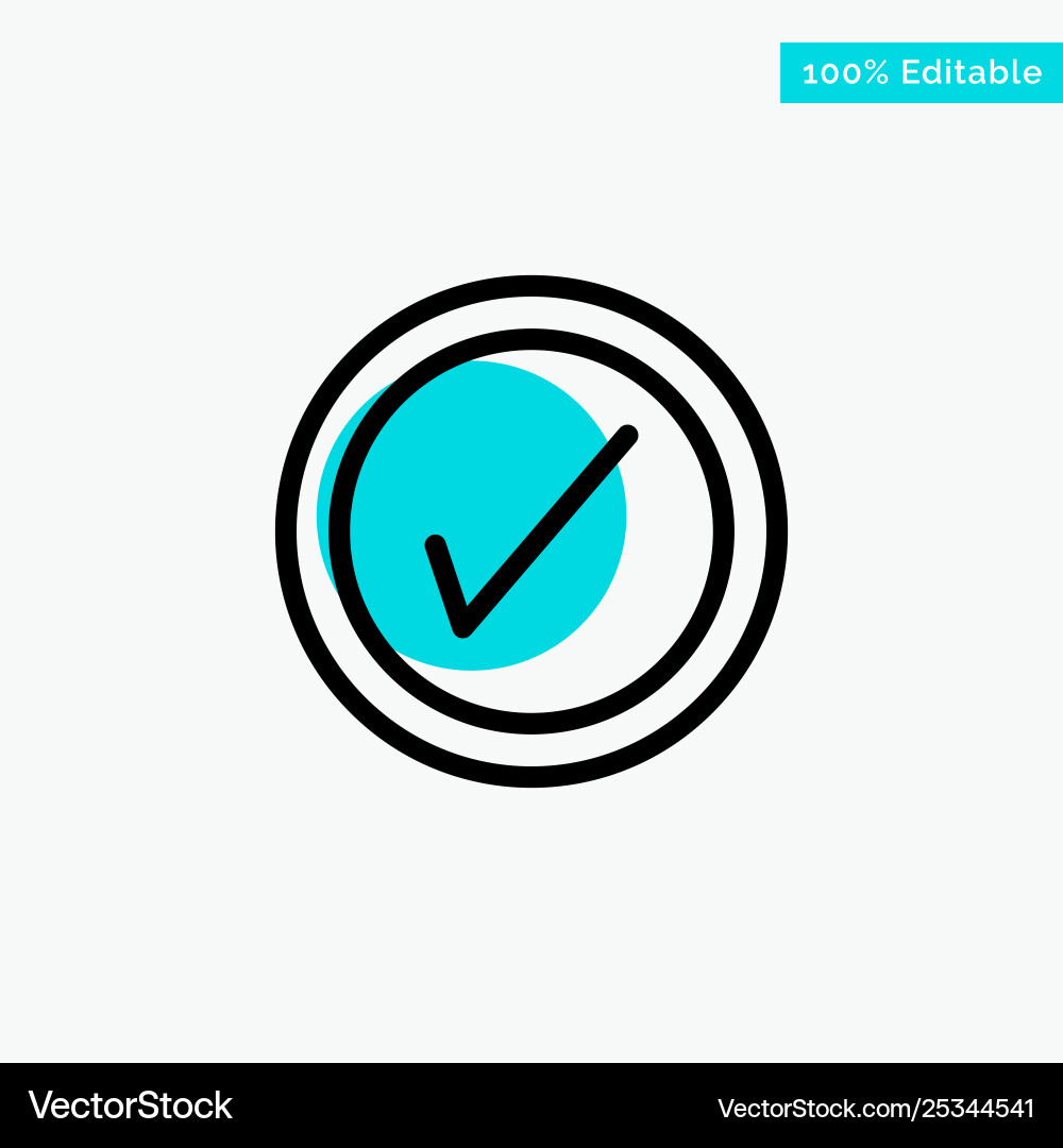 Tick interface user turquoise highlight circle Tick interface user turquoise highlight circle vector image