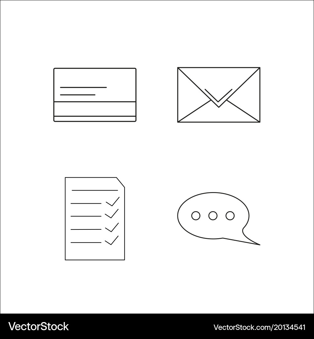 Web simple linear icon setsimple outline icons vector image