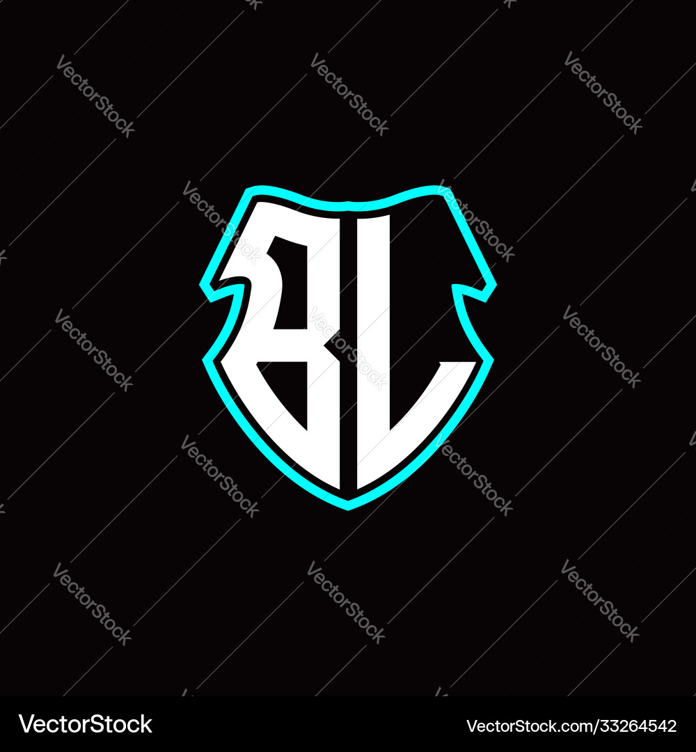 Bl initial logo design with a shield shape Bl initial logo design with a shield shape Vector Image