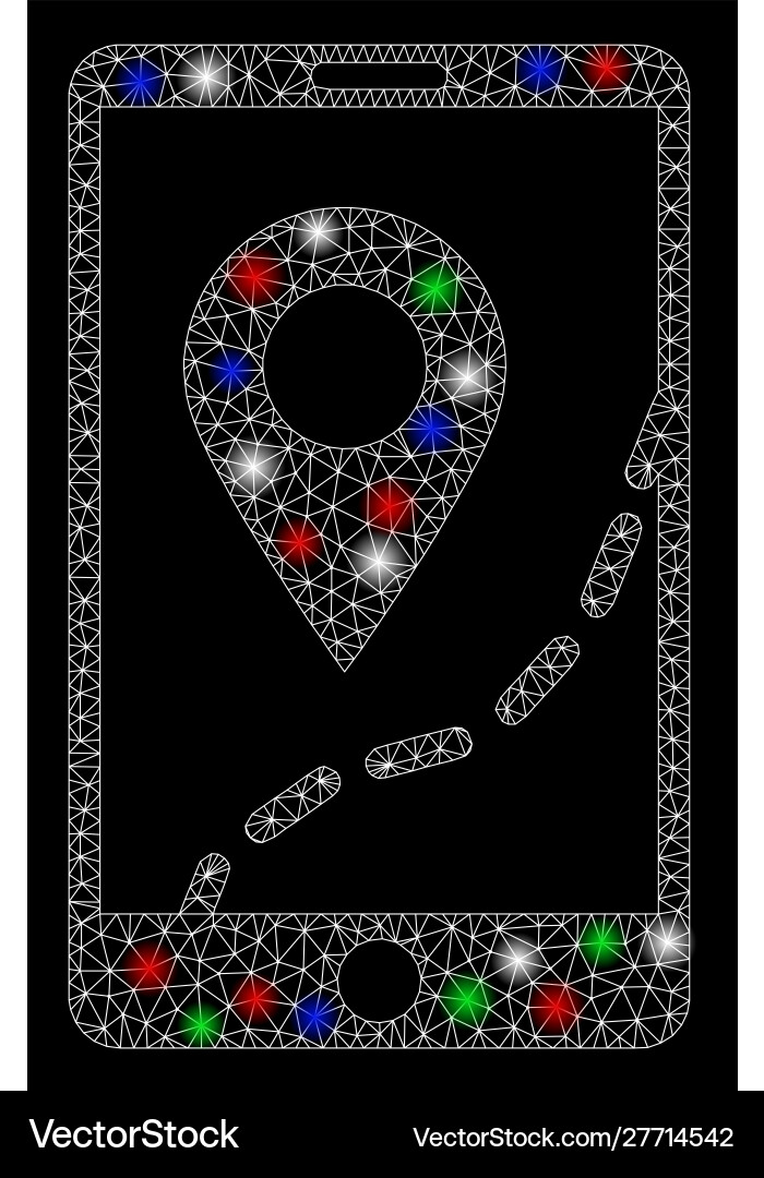 Bright mesh carcass mobile map navigation Bright mesh carcass mobile map navigation vector image