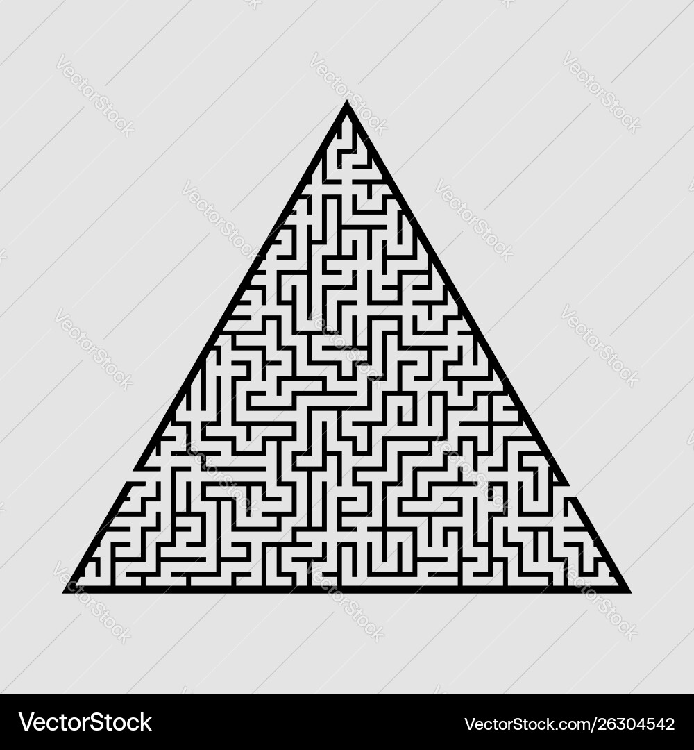 Complicated large triangular labyrinth game Complicated large triangular labyrinth game vector image