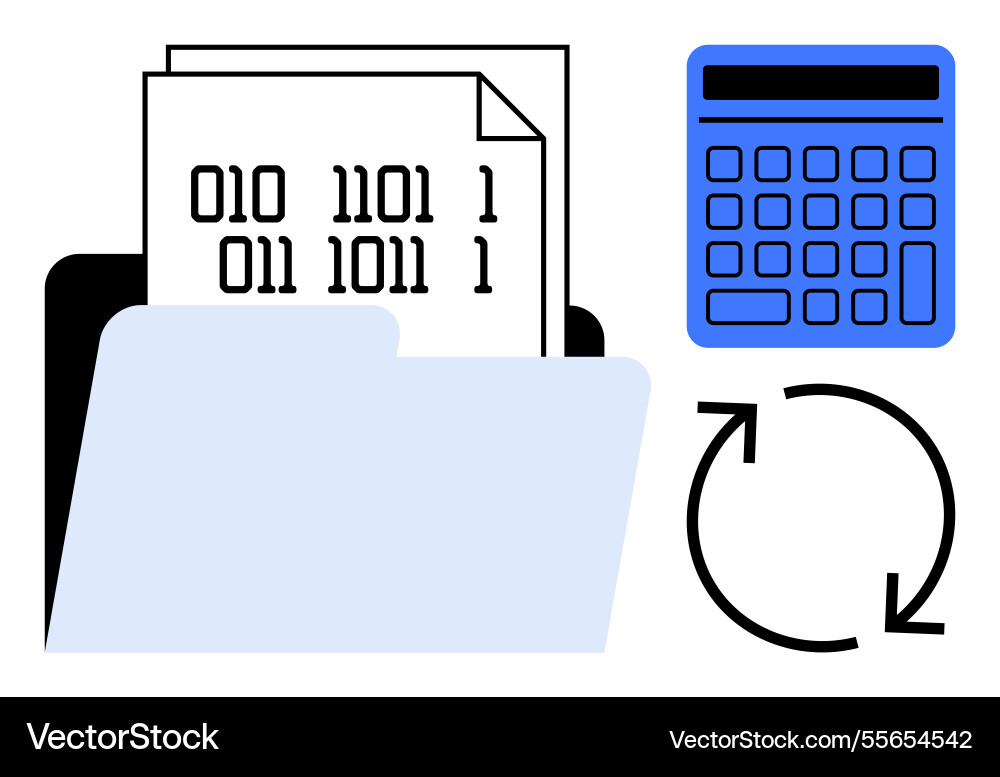 Digital file management with binary code Digital file management with binary code Vector Image