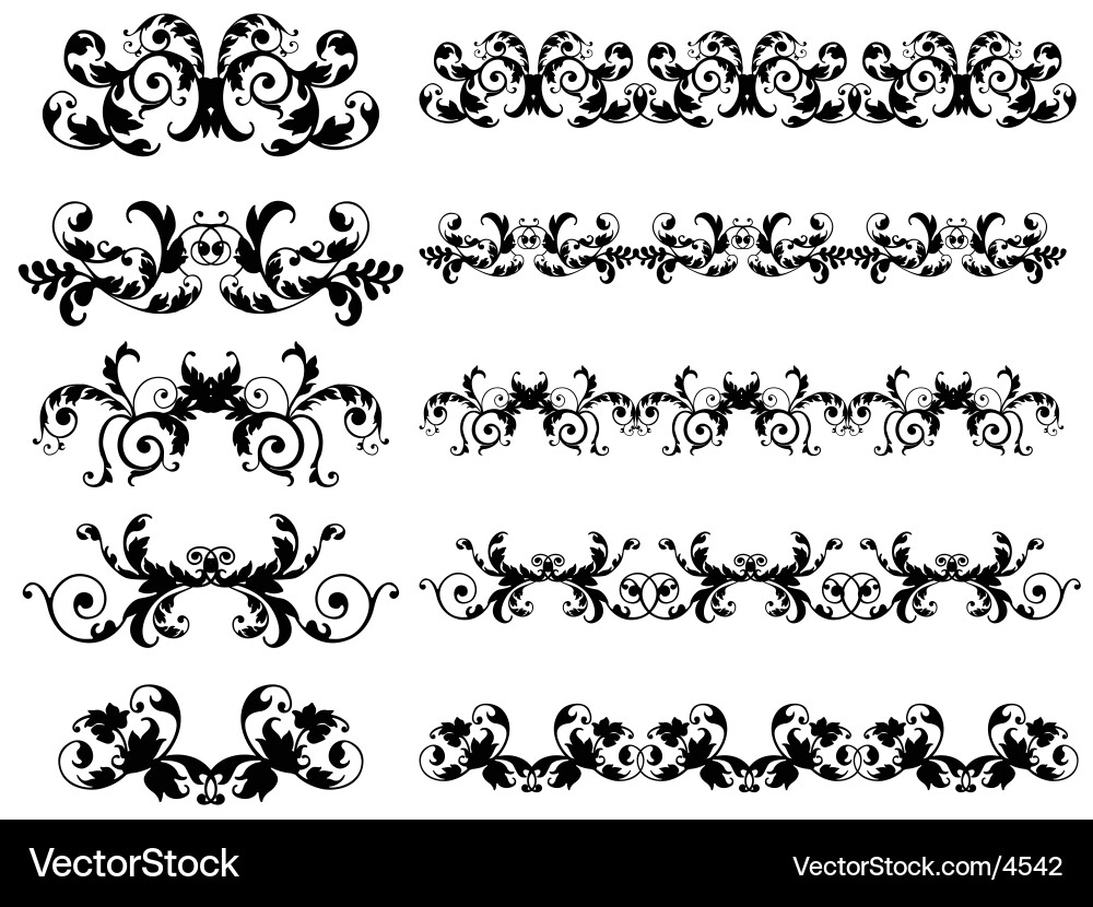 Elegant Floral Scroll Border Vector Image