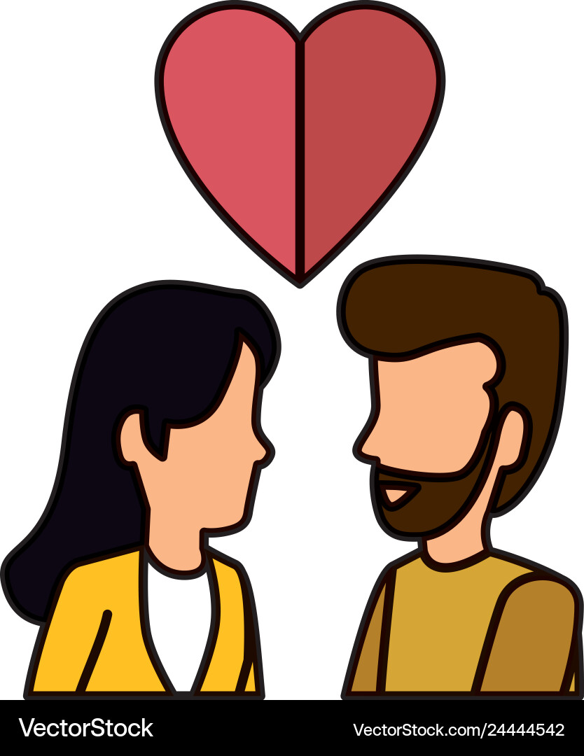 Junges Paar mit Herzliebe Junges Paar mit Herzliebe vektorbild