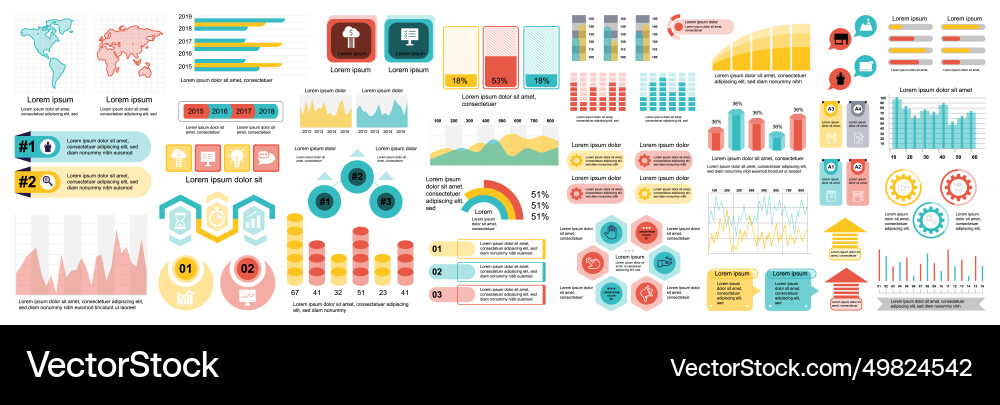Mega set of infographic elements data Mega set of infographic elements data vector image