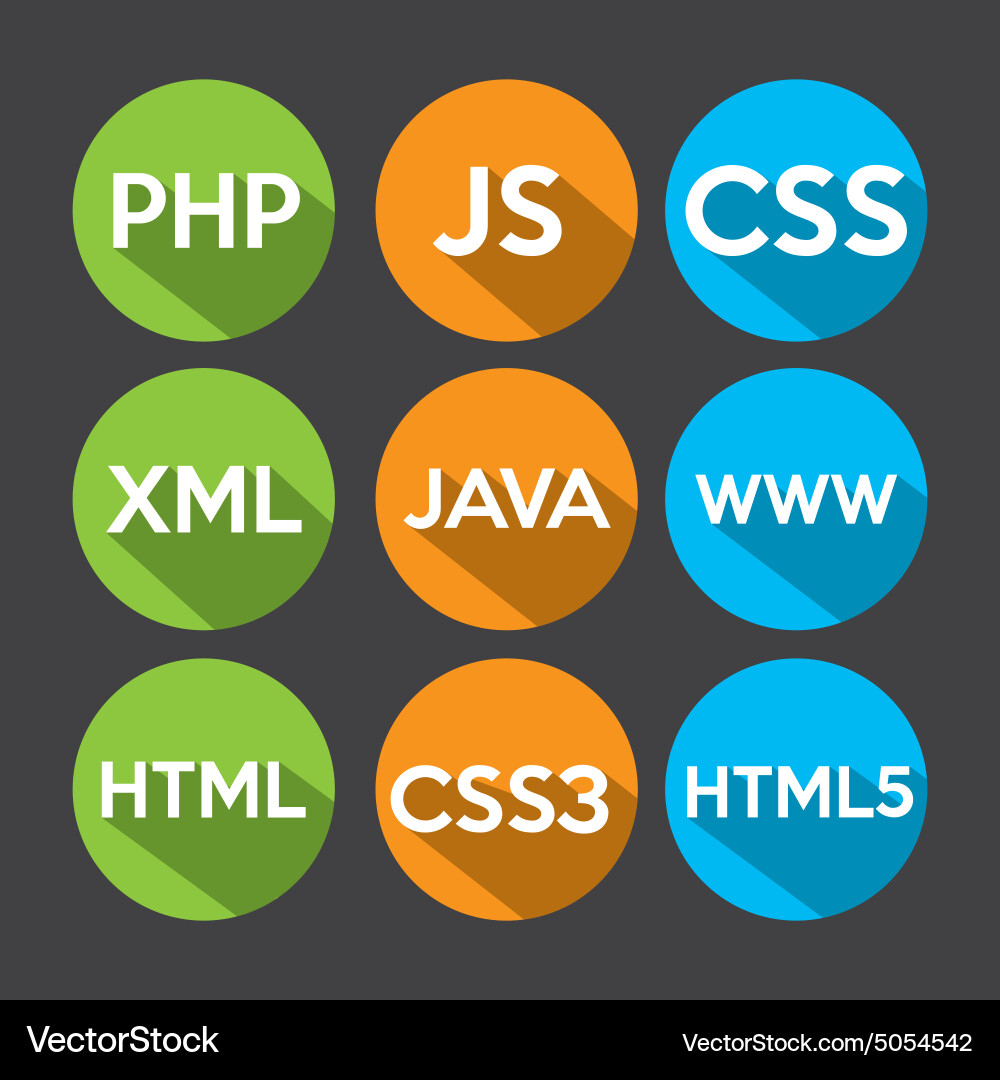 Programming Icons Set vector image
