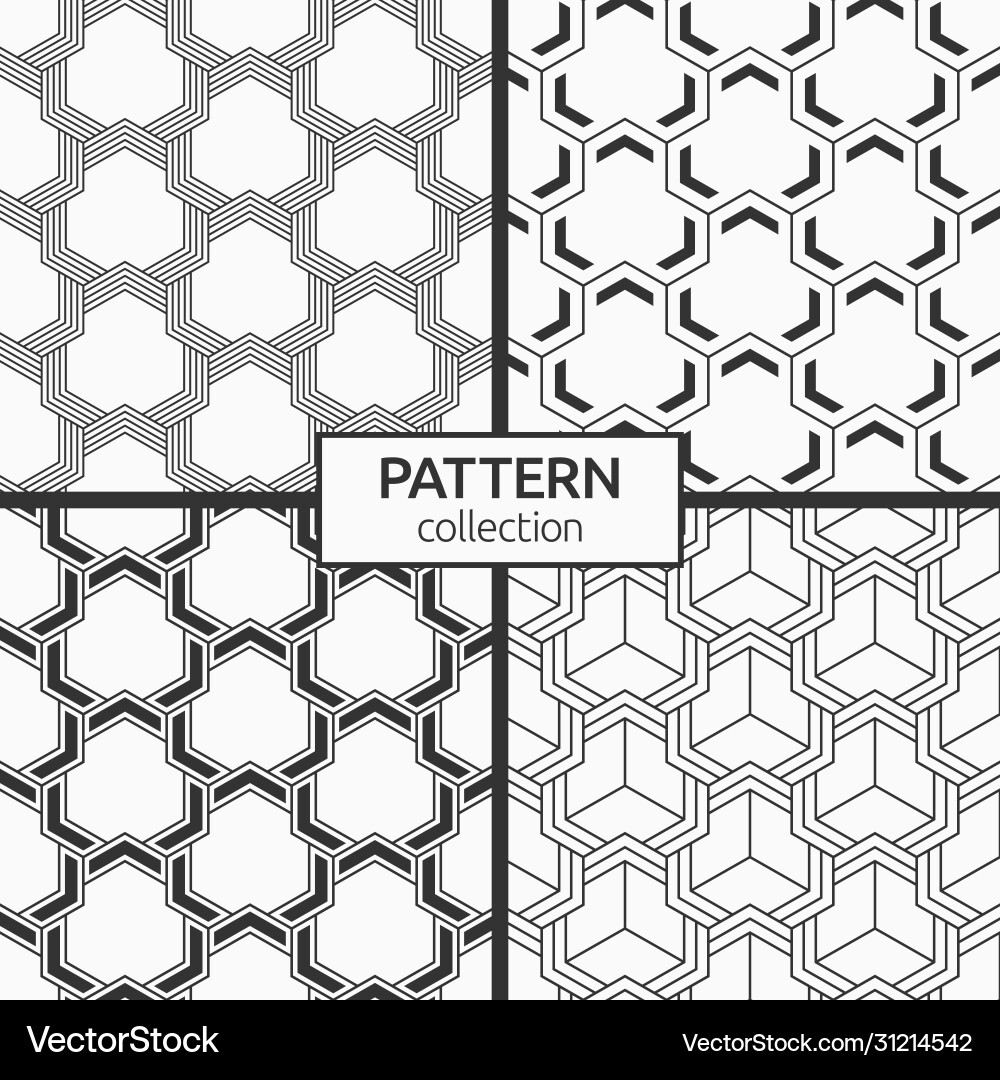 Set four seamless patterns abstract geometric Set four seamless patterns abstract geometric vector image