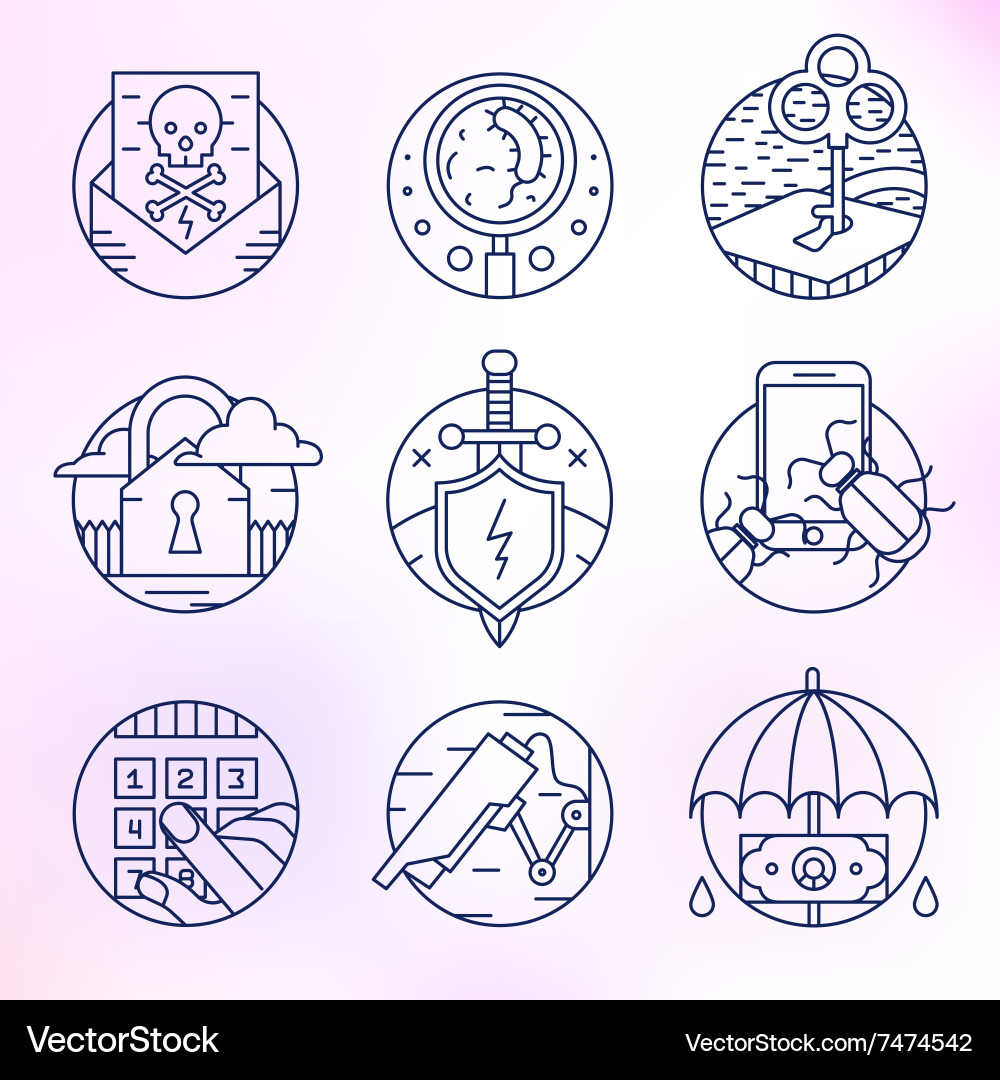 Set of icons in modern linear style Vector Image