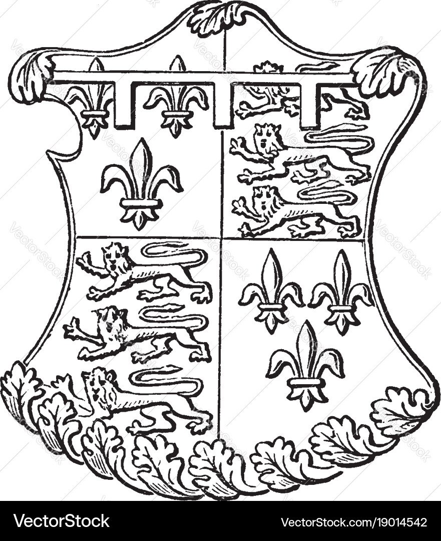 Shield of henry v are prince wales vintage Vector Image