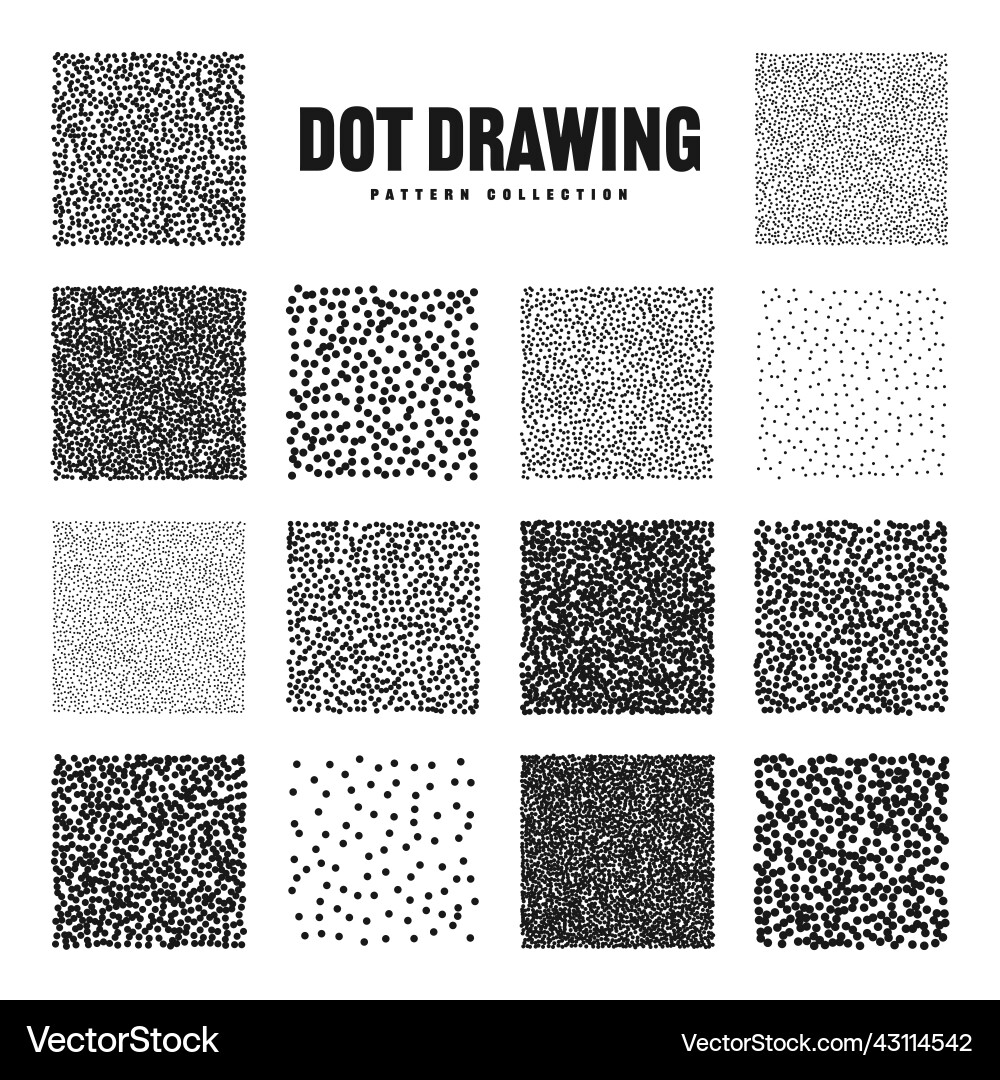 Square shaped dotted objects stipple elements Square shaped dotted objects stipple elements vector image
