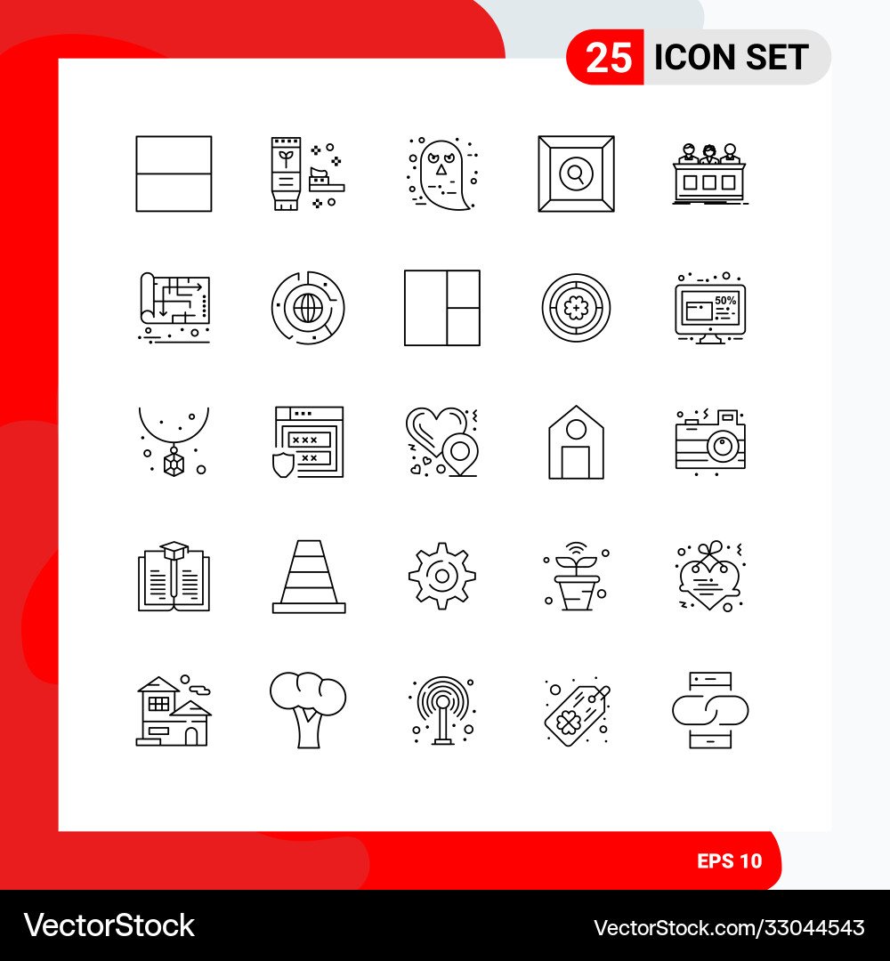 25 universal lines set for web and mobile Vector Image