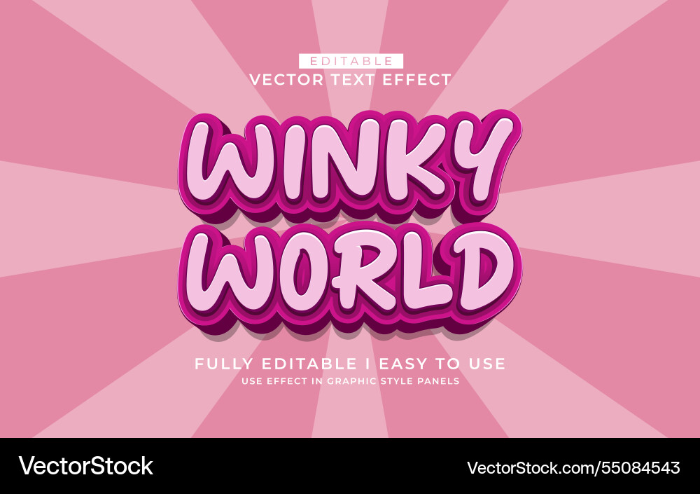 3d editable text effect typography style template 3d editable text effect typography style template vector image