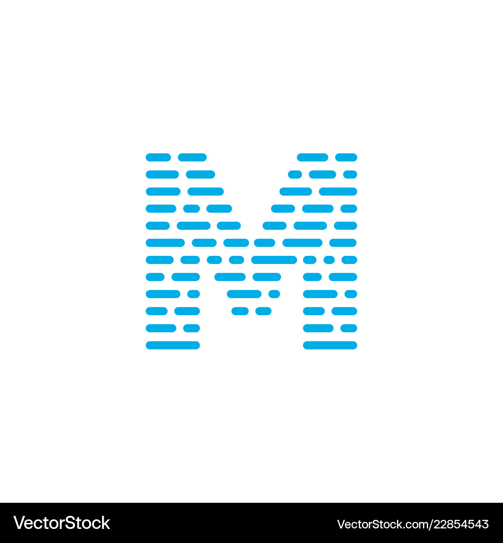 Blaue Streifen Logo Buchstaben m Blaue Streifen Logo Buchstaben m vektorbild