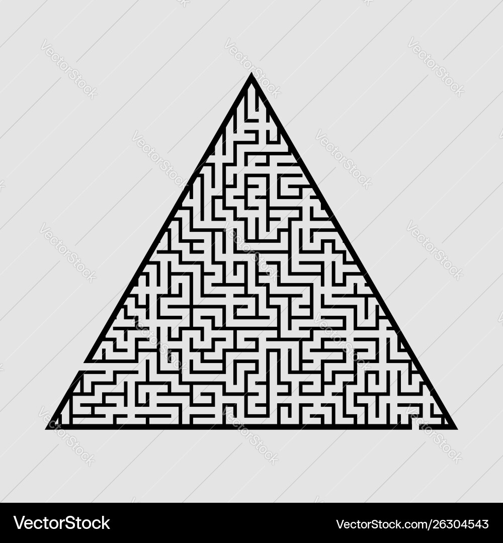 Complicated large triangular labyrinth game vector image