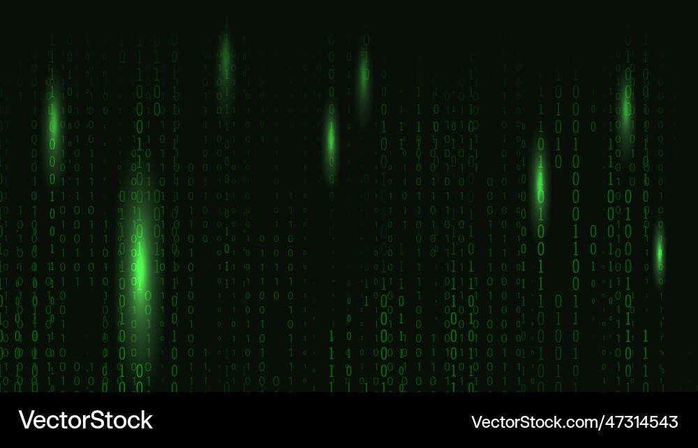 Digitaler Binär Code Matrix Hintergrund vektorbild