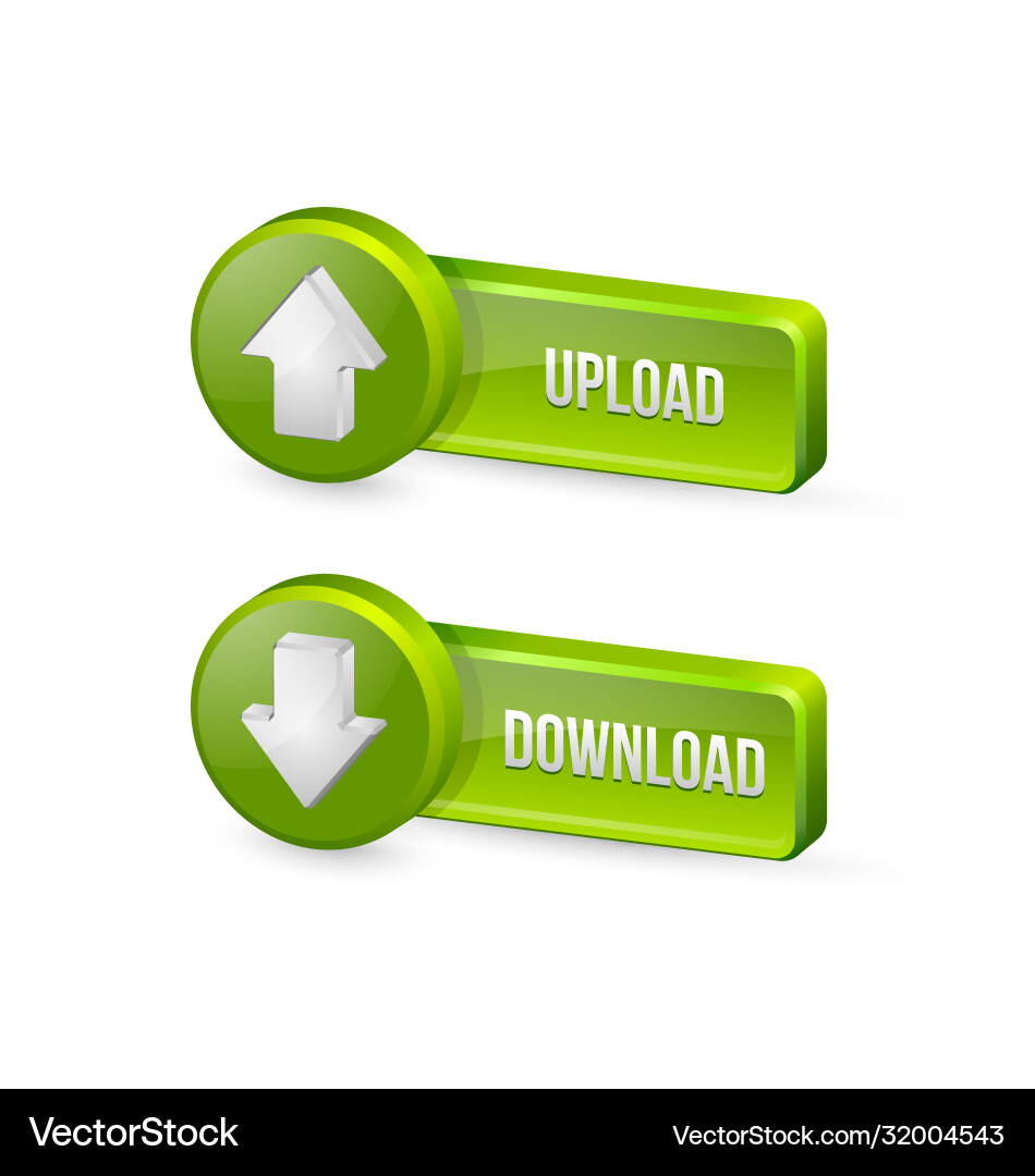 Download and upload buttons Download and upload buttons vector image