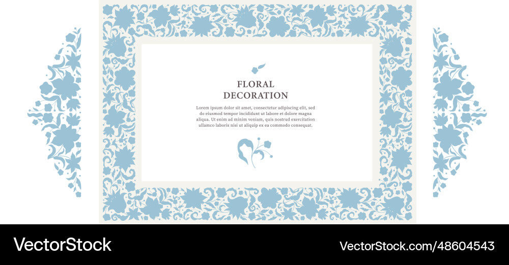 Flower pattern a4 page size square frame corner Vector Image