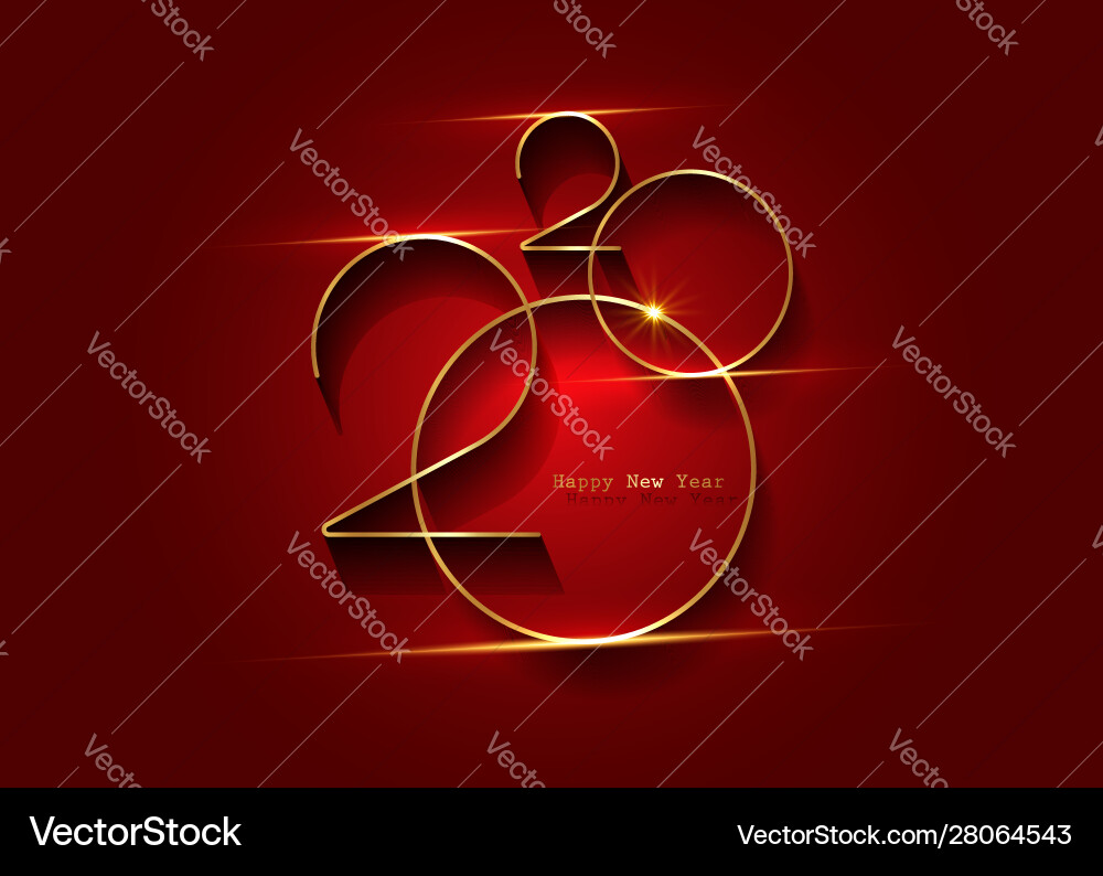 Golden 2020 new year logo holiday greeting card Golden 2020 new year logo holiday greeting card vector image