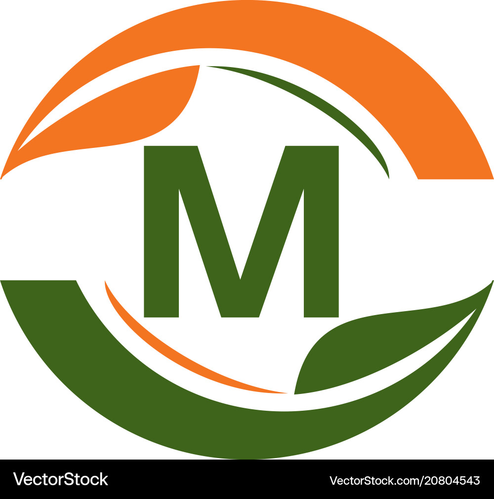 Green project solution center initial m vector image